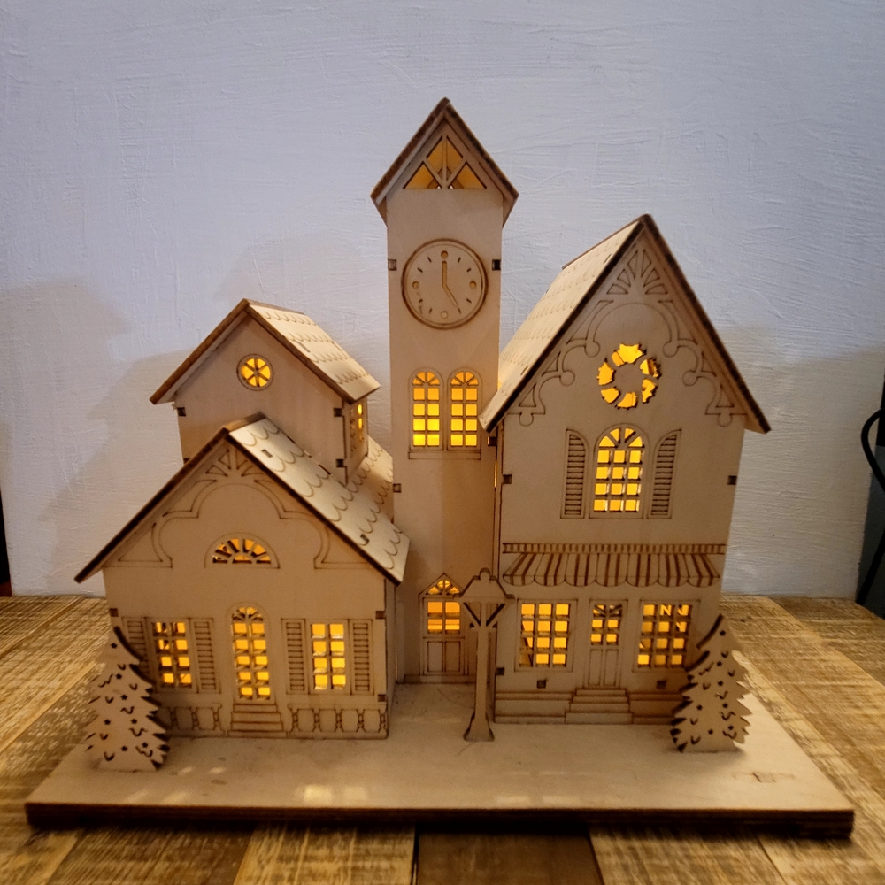 Wooden LED Light-Up Village Decor